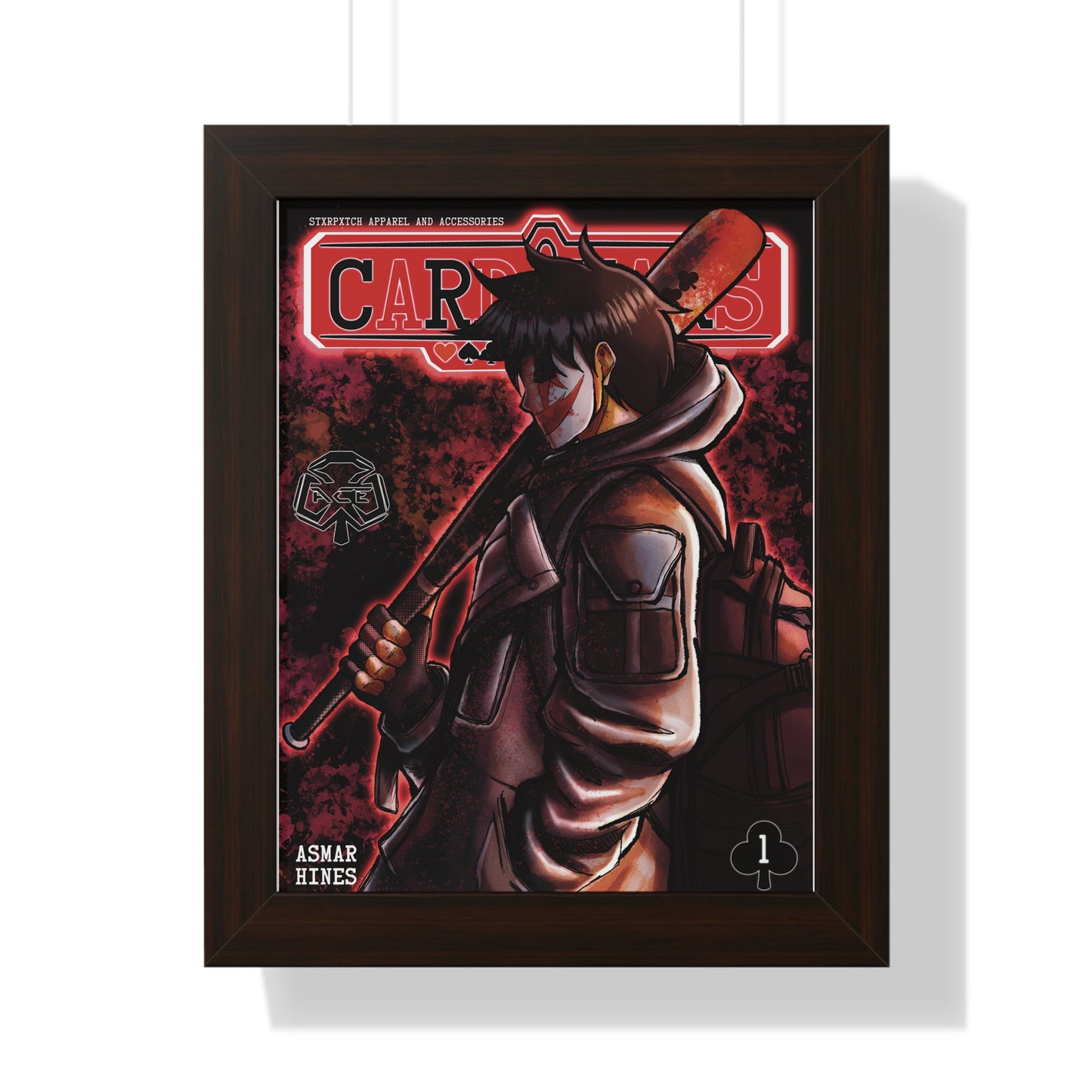 STXRPXTCH Card Wars Volume 1- Ace of Clubs Framed Vertical Poster 11in x 14in